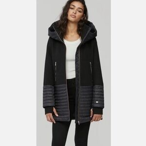 Soia & Kyo Avery Mixed Media Coat XS Black EUC